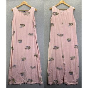 Women's Dressing Clio Pink Sleeveless‎ Maxi Dress Linen Size Large USA Two Scene